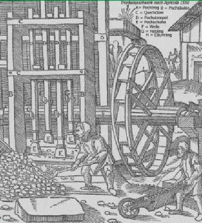 Pochwerk im Mittelalter